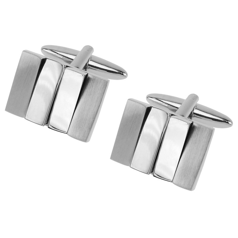 Irregular Metal Bricks Cufflinks - Cuff Links - Other Metals Silver
