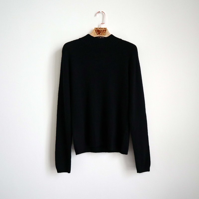 Pumpkin Vintage. Ancient black Cashmere cashmere pullover - สเวตเตอร์ผู้หญิง - ขนแกะ สีดำ