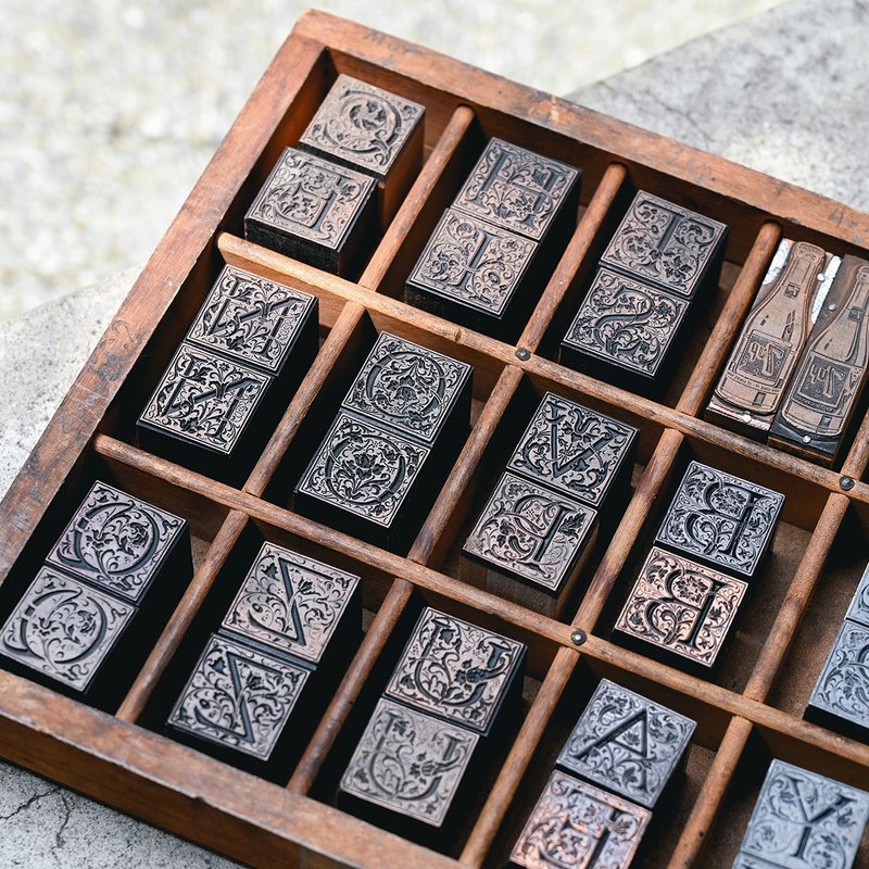 Vintage Movable Type - Stamps & Stamp Pads - Other Metals Silver