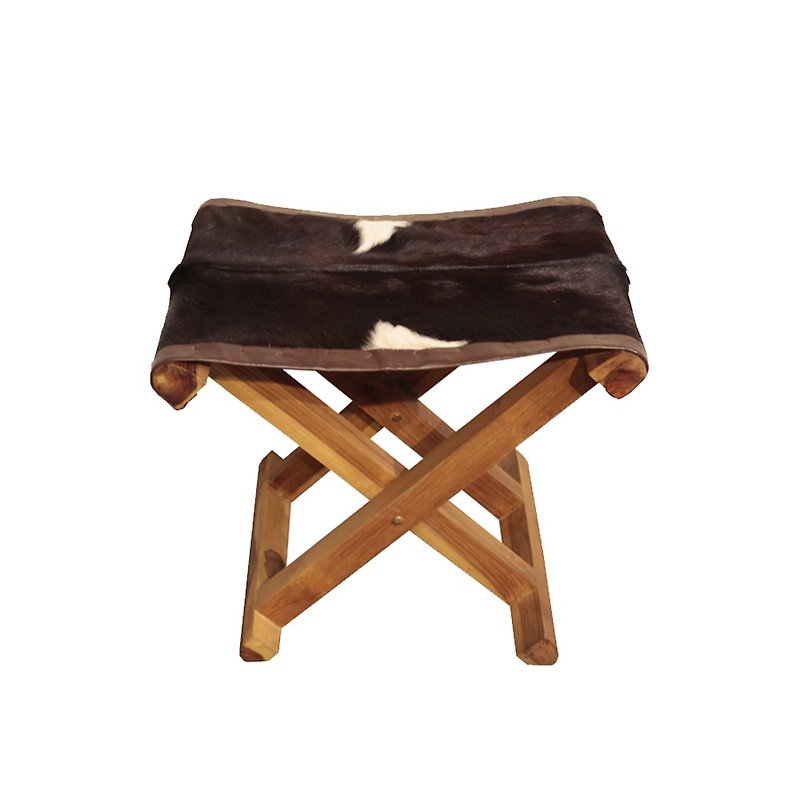 【Jidi Cityチークの木100％家具】RPCH004A 収納や折りたたみに便利な折りたたみファーチェア - 椅子・ソファー - 木製 