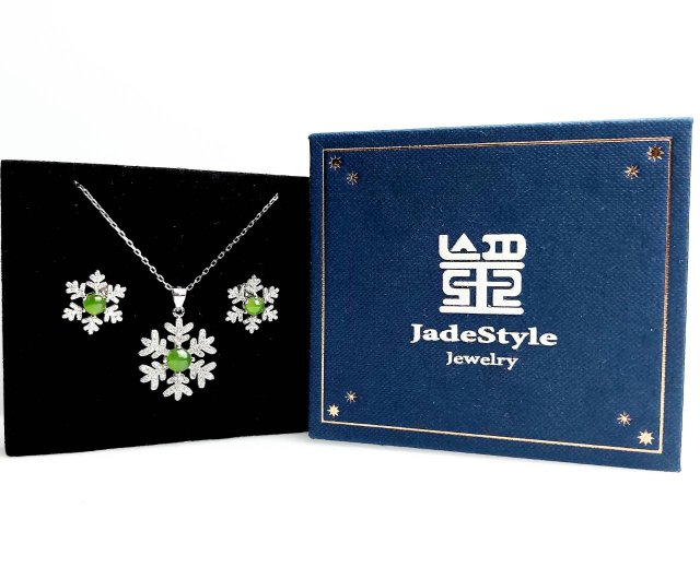 JadeStyle [Xueying]シルバー925 翡翠ジュエリーセット