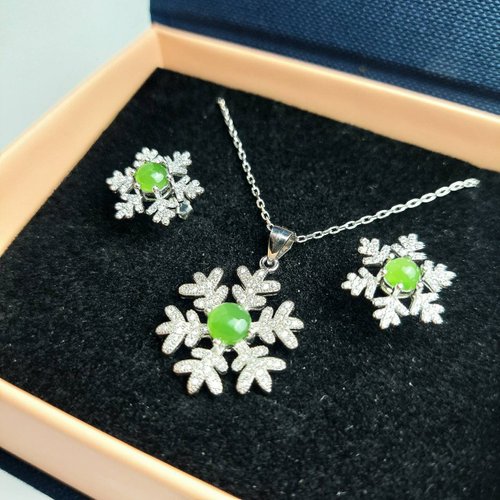 JadeStyle [Xueying]シルバー925 翡翠ジュエリーセット - ショップ 玉