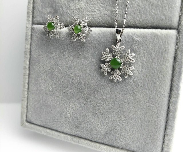 JadeStyle [Xueying]シルバー925 翡翠ジュエリーセット - ショップ 玉