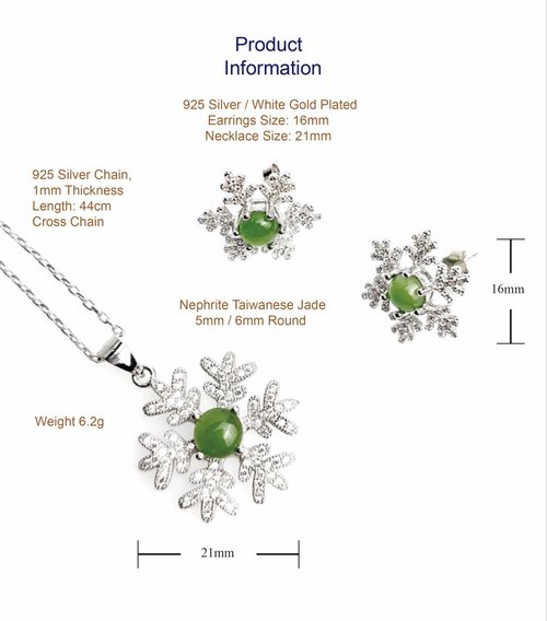 JadeStyle [Xueying]シルバー925 翡翠ジュエリーセット - ショップ 玉