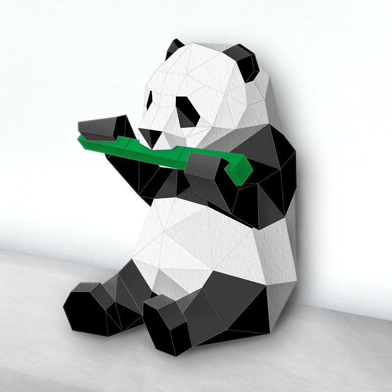 Paper Other Multicolor - CHI CHINIMAL DIY 3D Low Poly Papercraft Model - Panda with Bamboo
