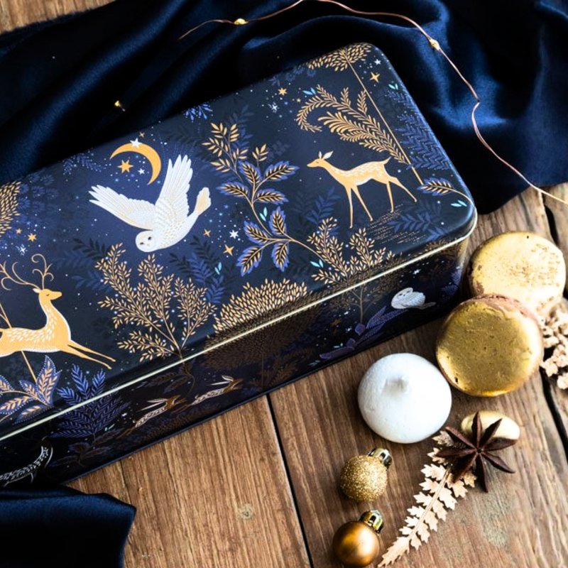 聖誕夜幕森林深藏糖果茶葉禮盒【英國糖迷你包8包入 英國茶】 - 零食/點心 - 其他材質 藍色