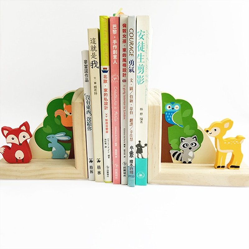 Wooden forest friend bookend - ของวางตกแต่ง - ไม้ 