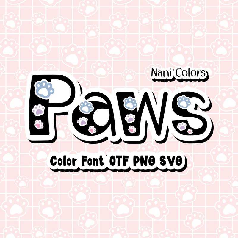 Paws Nani Colors OTF PNG SVG - 字體設計 - 其他材質 