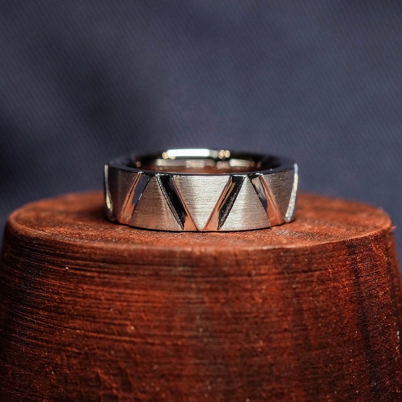 2019-Pair Ring-Triangle-Men's Model-925 Silver Silver - Couples' Rings - Silver 