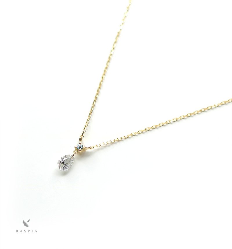 ダイヤモンドとアクアマリンのK18ネックレス~Diamond collection~ - 項鍊 - 寶石 藍色