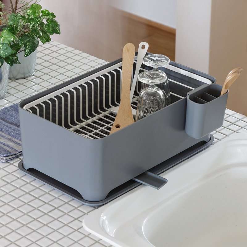 Japan Peace FREIZ YOHAKU Multifunctional Adjustable Dish Dish Rack 8-Piece Set-Multiple Colors Available - Storage - Stainless Steel Gray