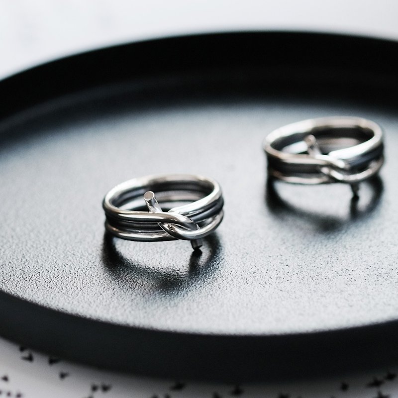 2 pieces set) 3way knot pairing Silver 925 - Couples' Rings - Other Metals Silver
