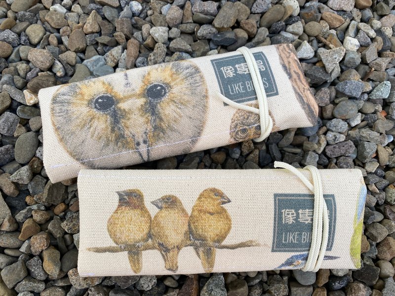 like a bird cutlery bag placemat pencil case set of 2 - Pencil Cases - Cotton & Hemp Khaki