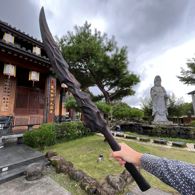 我販劍　闇妖刀　卍鬭拂　手工木刀　藝術木劍　bokken　魔劍 - 擺飾/家飾品 - 木頭 黑色