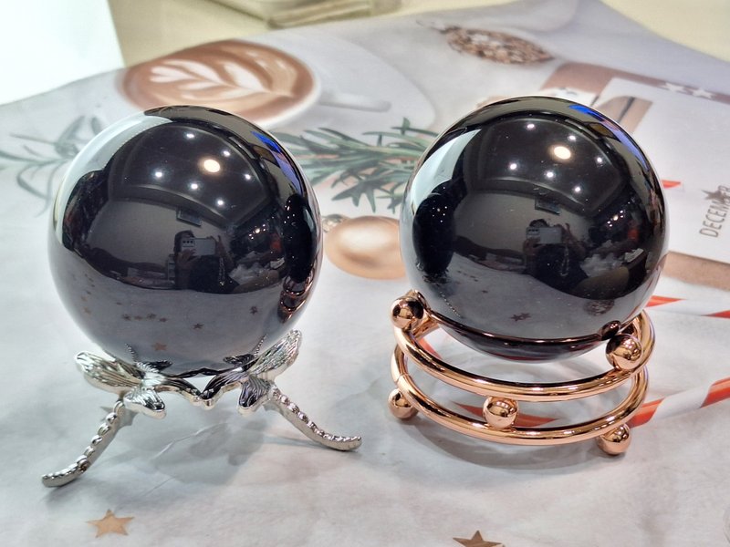 Obsidian Crystal Ball - ของวางตกแต่ง - คริสตัล สีดำ