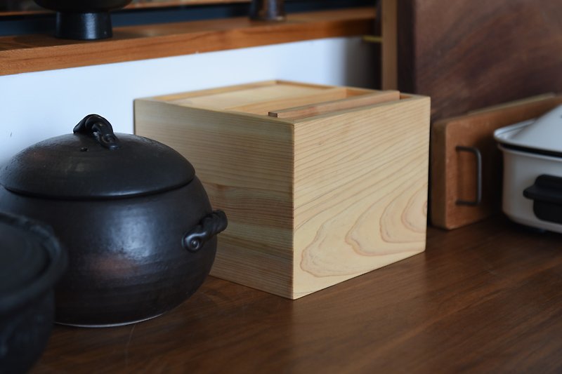 日本檜木米箱  小型廚房糧食零食收納箱  防潮防蟲儲物箱 - 收納箱/收納用品 - 木頭 