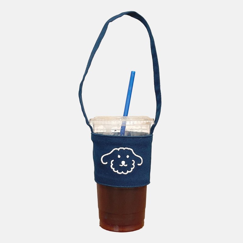 embroidery drink bag | Mori (Navy) - 其他 - 棉．麻 藍色
