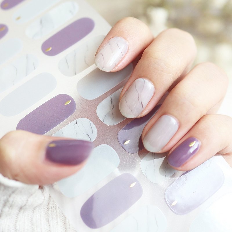 【Lunacaca Gel Nail Sticker】C00942 Mystery Code Simple and Easy to Use | Does Not Hurt Real Nails - Nail Polish & Acrylic Nails - Plastic 