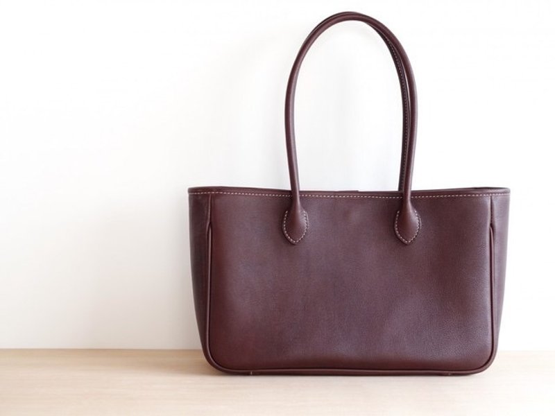 Leather Tote - Handbags & Totes - Genuine Leather Brown