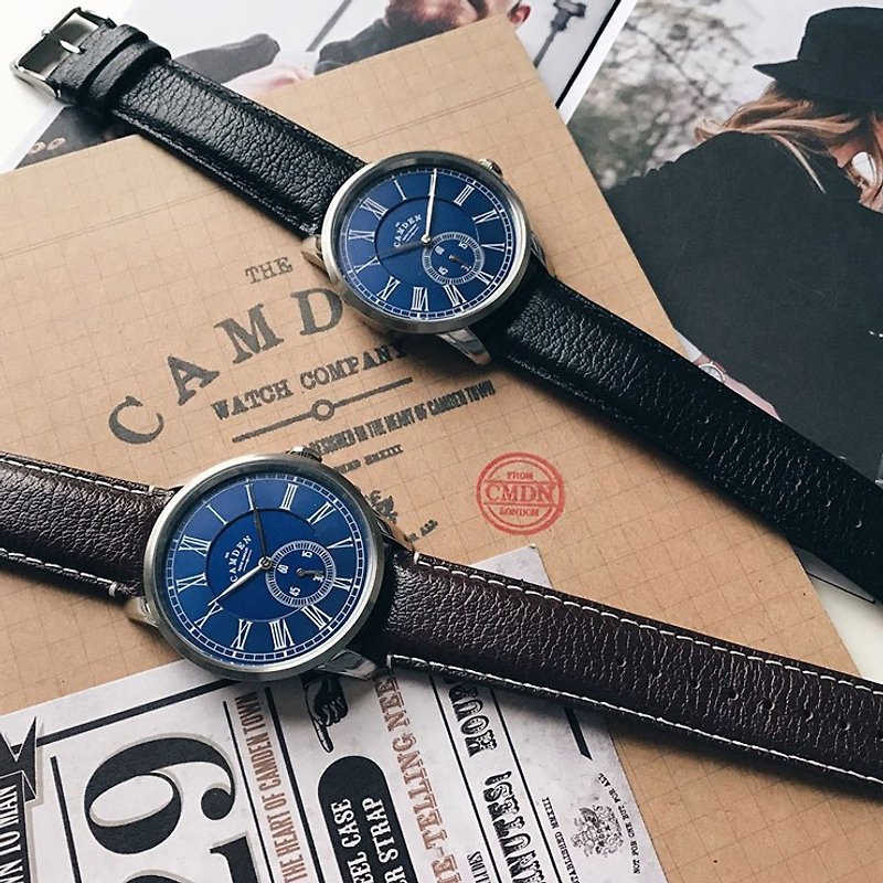 Camden Watch｜NO29 series of pure British descent single-eye second hand gentleman large dial leather watch - นาฬิกาผู้หญิง - หนังแท้ 