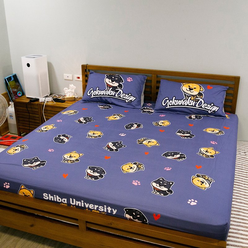 柴犬大學X極楽設計工作室 紋身柴柴床包組 枕套 被套 雙人 加大 - 寢具/床單/被套 - 其他材質 