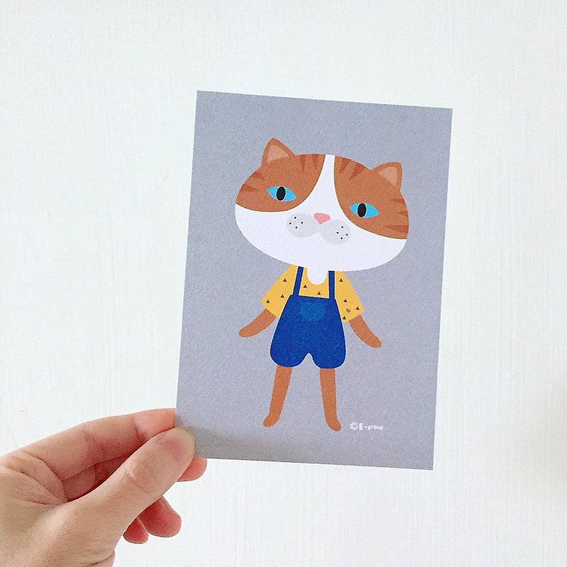 E*group flower cat postcard cat - การ์ด/โปสการ์ด - กระดาษ สีเงิน
