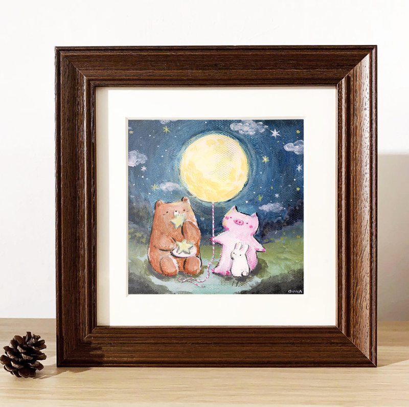【印刷畫/原畫】Little Bear and Pig - Litter Closer 近一點 - 海報/掛畫/掛布 - 其他材質 