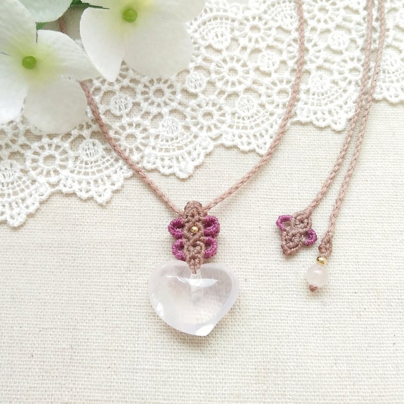 gallery. Rainbow Heart. Starlight Pink Crystal X South American Brazilian Wax Necklace - Necklaces - Crystal Pink