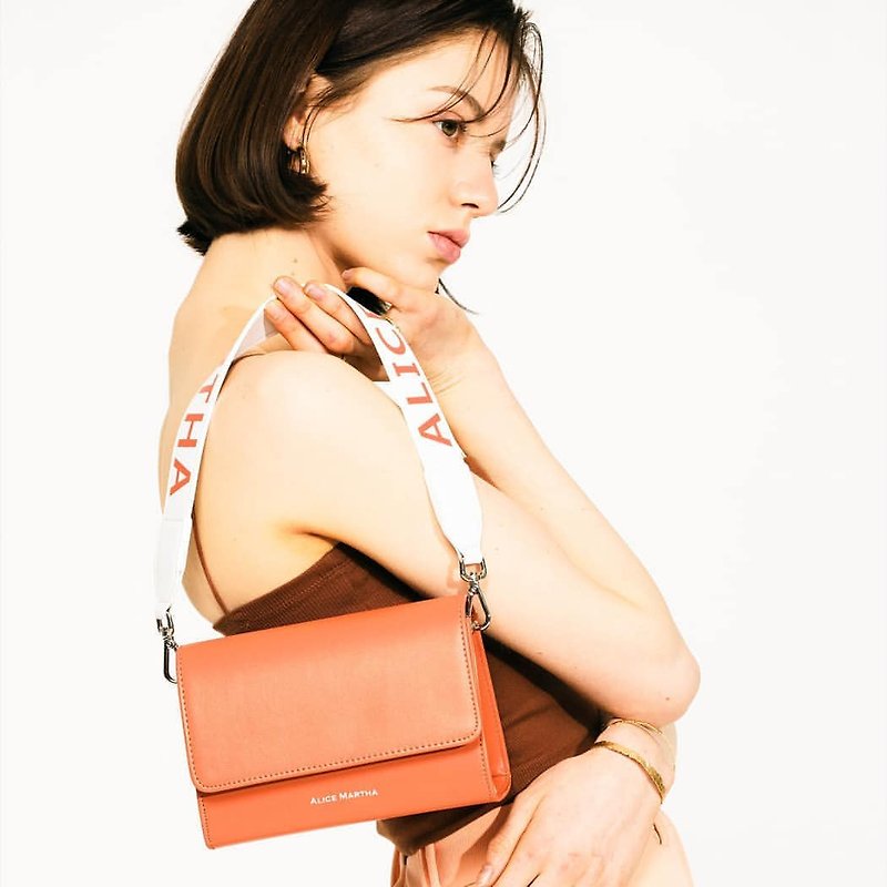 Alice Martha Trudy Shoulder Bag-Orange - Messenger Bags & Sling Bags - Faux Leather Orange