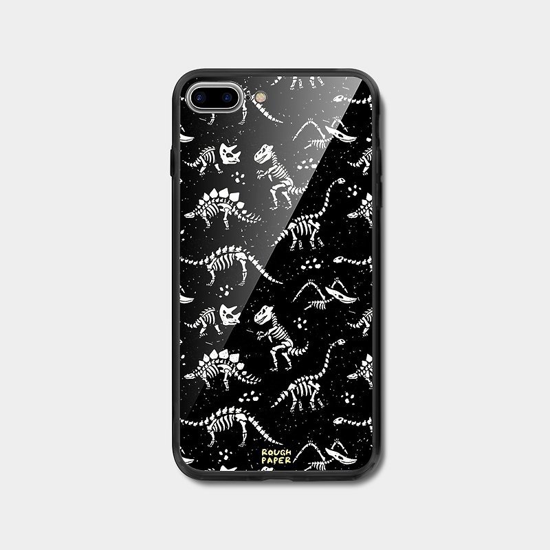 Dinosaur bone | Tempered glass case | Transparent soft case | Mobile phone case - เคส/ซองมือถือ - พลาสติก 