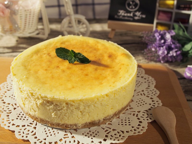 Group purchase of 6 into the free shipping group New York classic heavy cheesecake 6 inches - เค้กและของหวาน - อาหารสด สีเหลือง