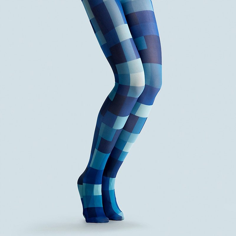 viken plan 設計師品牌 連褲襪 棉襪 創意絲襪 圖案絲襪 本格蓝 - 襪子 - 棉．麻 