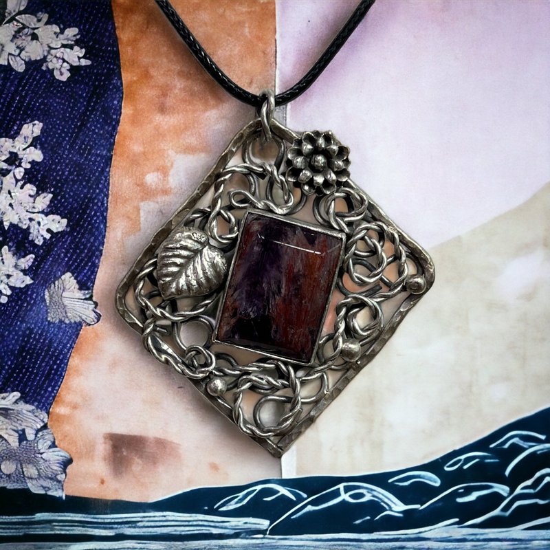 Sterling Silver Purple Ghost Pendant - สร้อยคอ - เงินแท้ 