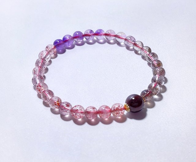 天然鉱物スーパーセブン 5.5mm レッドガーネット ブレスレット