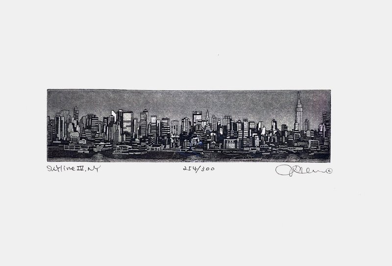 限量版 - 紐約城市版畫 - SKYLINE IV,NY - 254/300 - 海報/掛畫/掛布 - 紙 白色