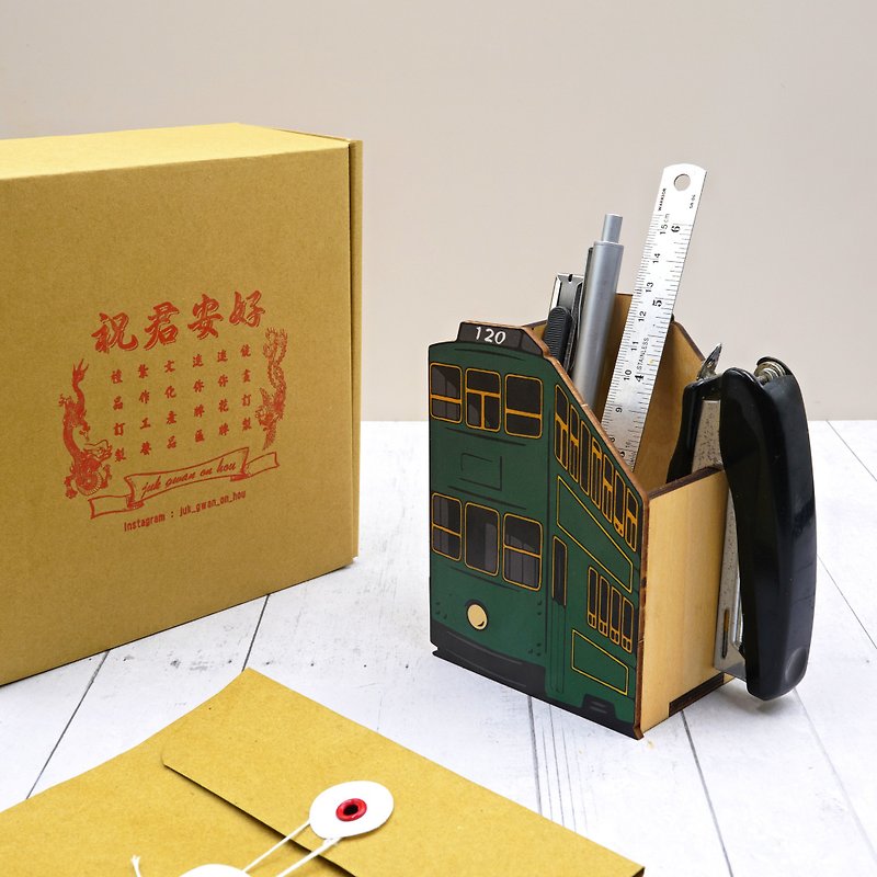 Hong Kong Characteristic Series-Tram Pen Holder - Pen & Pencil Holders - Wood 