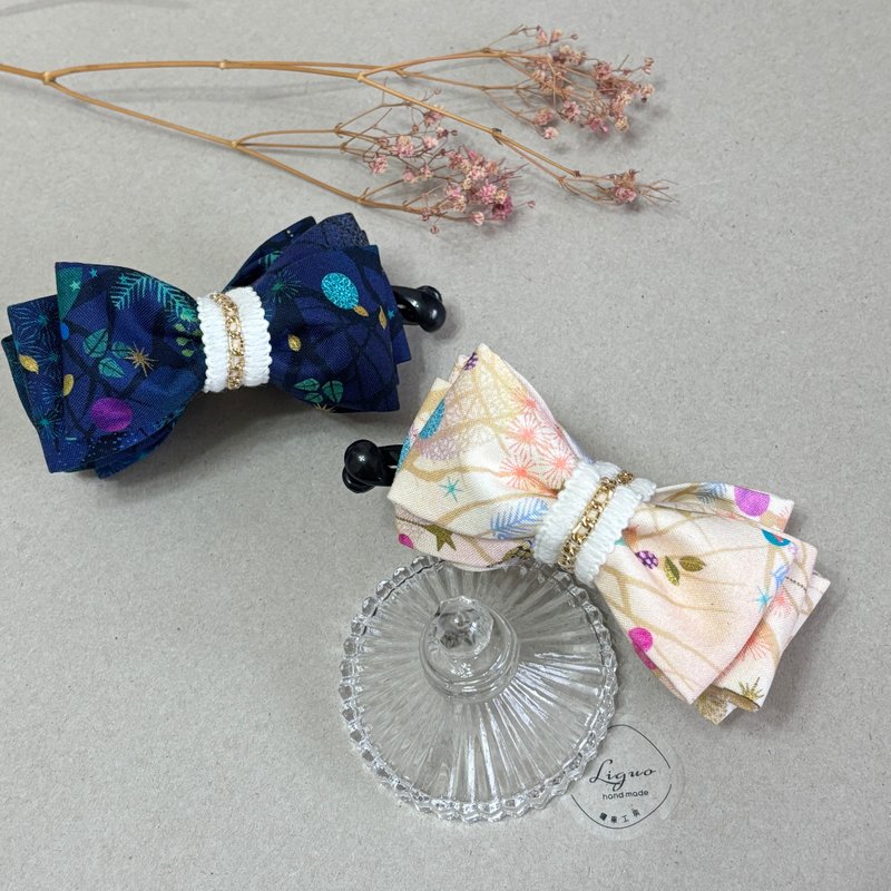 燙金森林 | 雙層結相交夾 | 香蕉夾 - 髮夾/髮圈 - 棉．麻 多色