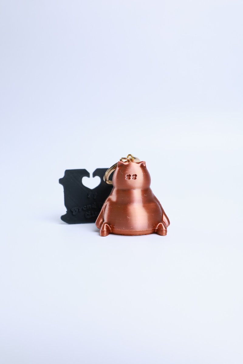 3D PRINT 肥貓大叔 面包夾鎖匙扣 - 擺飾/家飾品 - 塑膠 