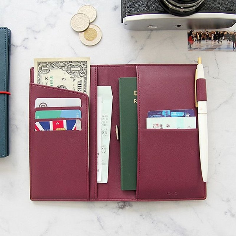 Dessin-GMZ-Caily simple life bandage Passport Case - Burgundy Red, GMZ04036 - Passport Holders & Cases - Genuine Leather Red