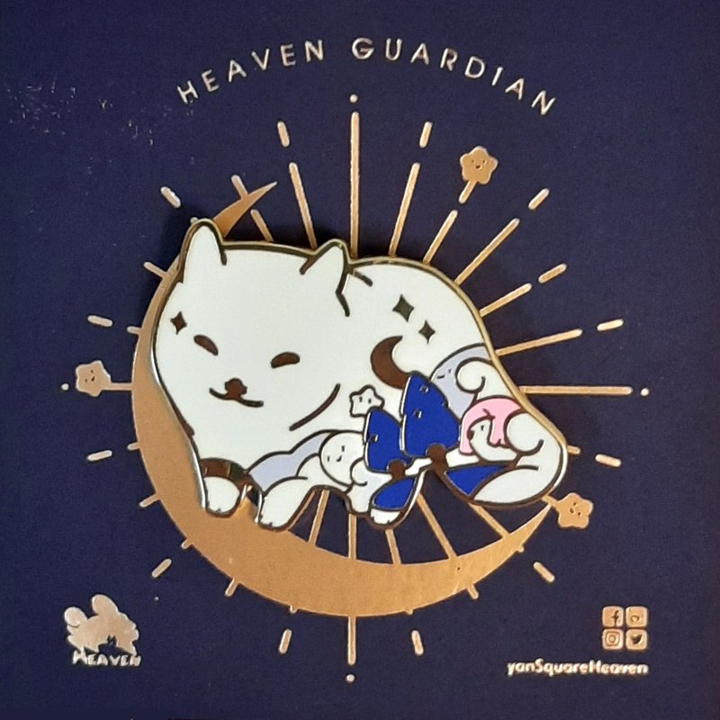 Arctic Fox Heaven Guardians Pin - Brooches - Other Metals 