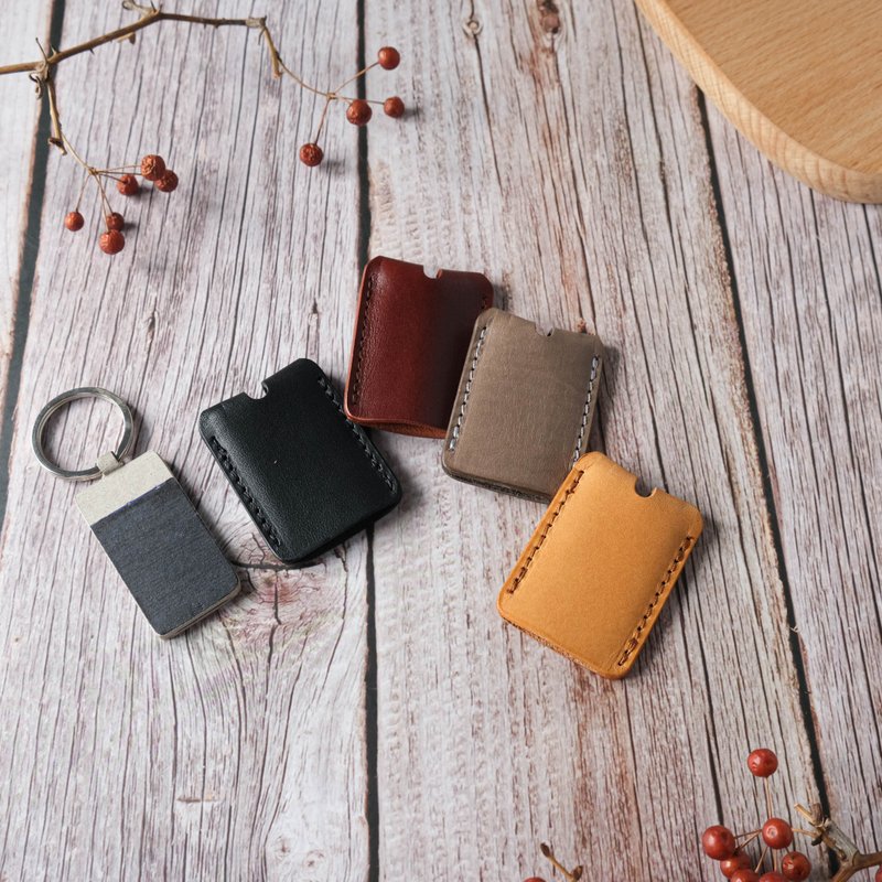 [Customized] Building Magnetic Buckle Cover/Induction Buckle Cover/Chinese and English Lettering/Bell Model - Keychains - Genuine Leather Multicolor