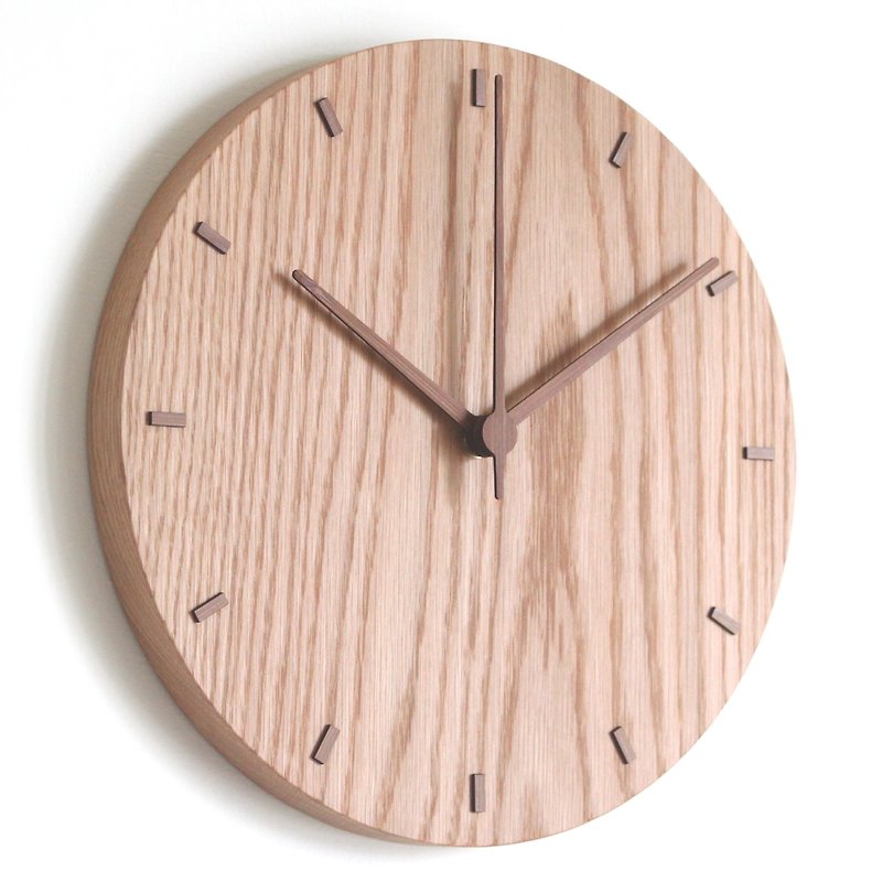 CLOCK_26 Classic Taiwan handmade limited mute wall clock Oak White Oak - นาฬิกา - ไม้ สีนำ้ตาล