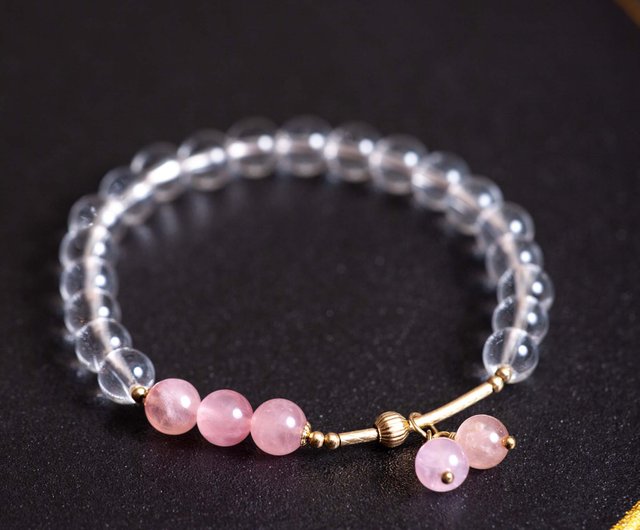 ホワイトクリスタルピンククリスタルブレスレット - ショップ