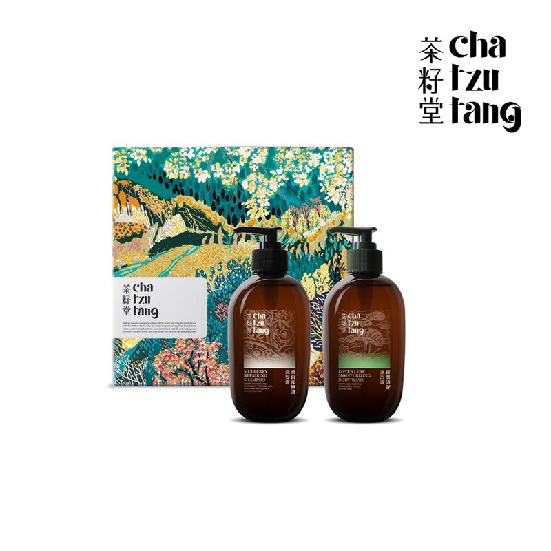 Yingfeng Fruit Print Gift Box_Hotel Classic Double Shampoo + Shower Gel [With Carrying Bag] - Body Wash - Plants & Flowers Green