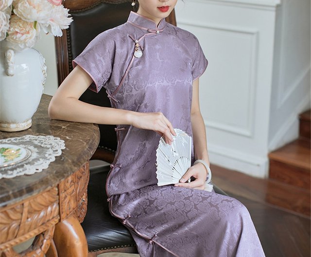 Chinese style satin outlet dress