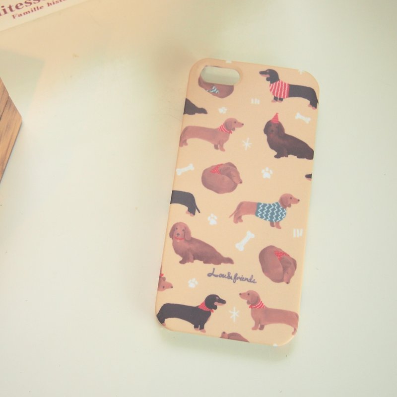 臘腸犬iPhone 5/5s/ SE 手機殼-黃色 - 手機殼/手機套 - 塑膠 黃色