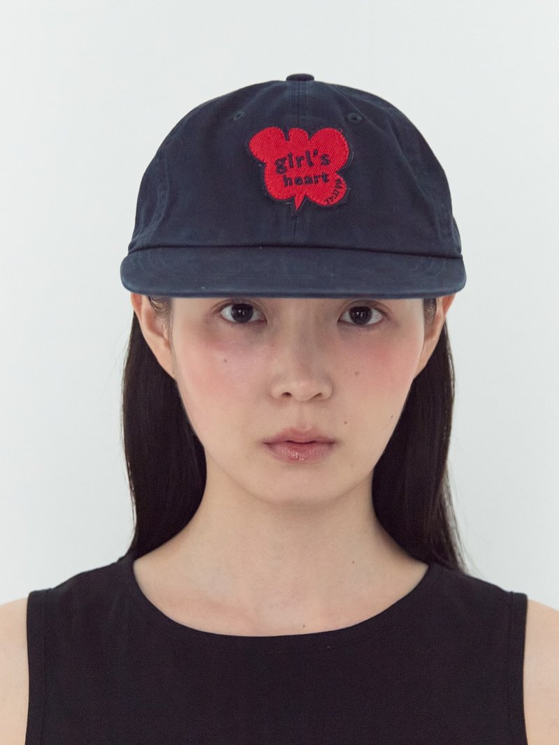 HEART WASHED CAMPCAP (NAVY) - 帽子 - 棉．麻 藍色