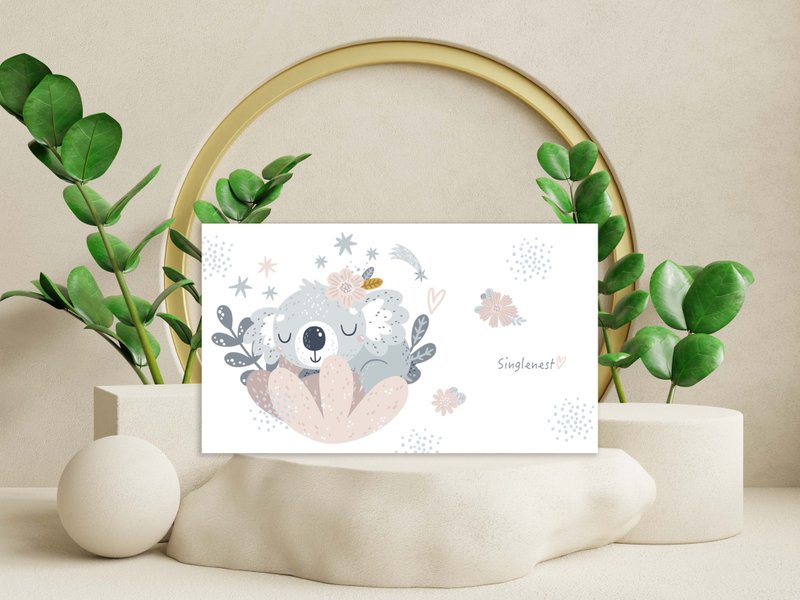 ポータブルマスク抗菌収納ボックス防疫アイテム用ユニバーサル小物ボックス - 眠っているコアラの赤ちゃん - 収納用品 - サステナブル素材 