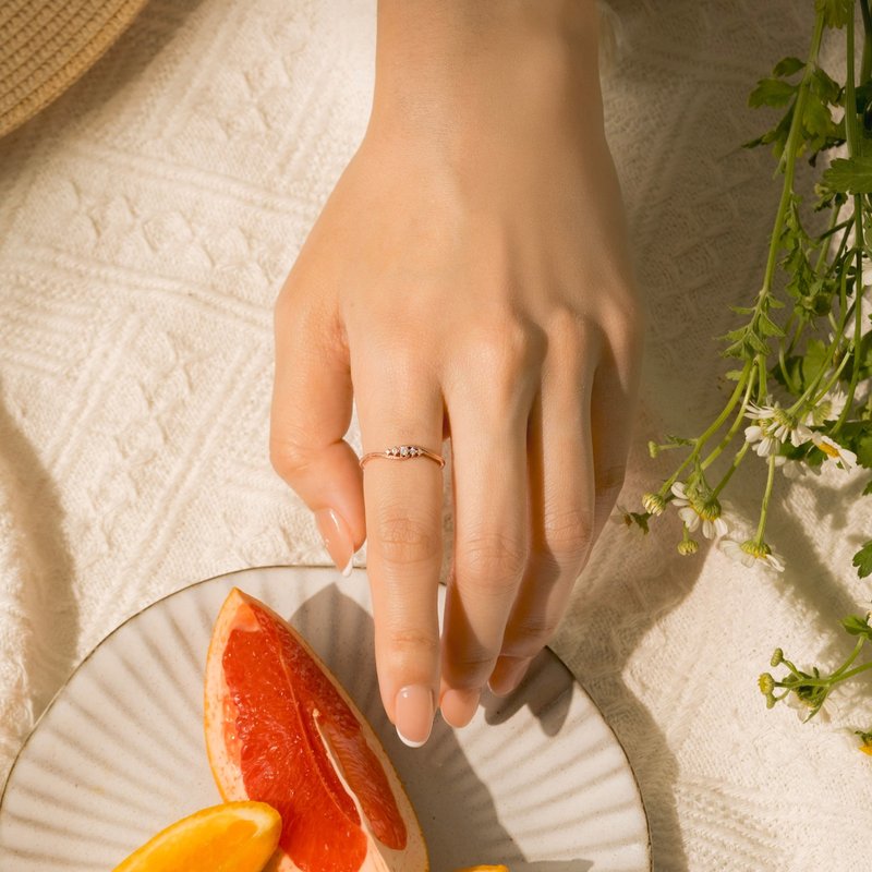 和煦 純銀戒指 流線鑲嵌 輕奢純銀戒指 - 戒指 - 貴金屬 