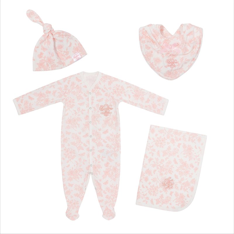 Gift Box Sweden Bjallra of Sweden Newborn 4-piece Set Vintage Girl - ของขวัญวันครบรอบ - ผ้าฝ้าย/ผ้าลินิน ขาว